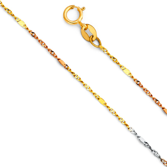 Stamped Singapore - 1.3  mm 14K GOLD - CH482
