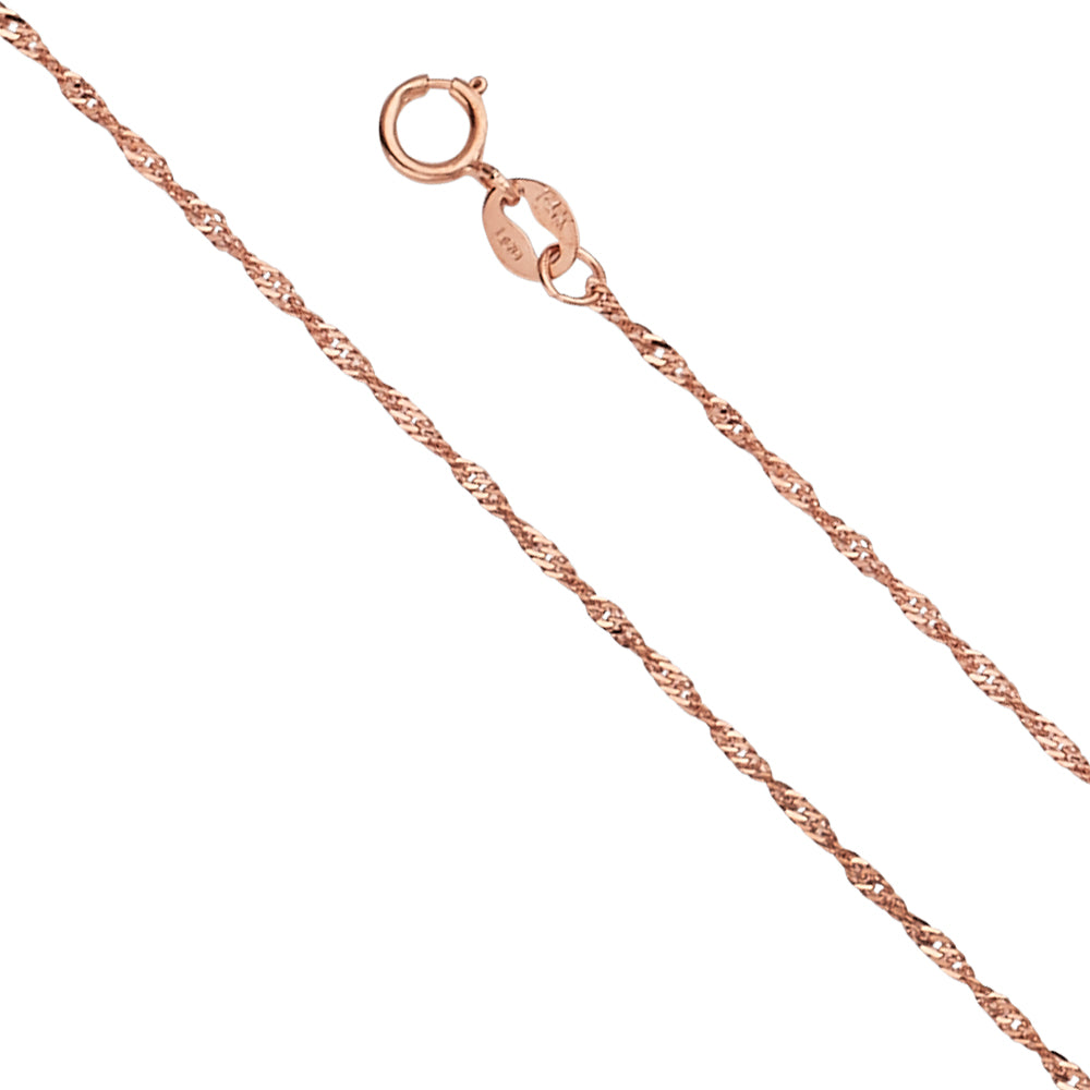Assorted Pink Gold Pendant Chains - 1.2 mm 14K GOLD - CH557