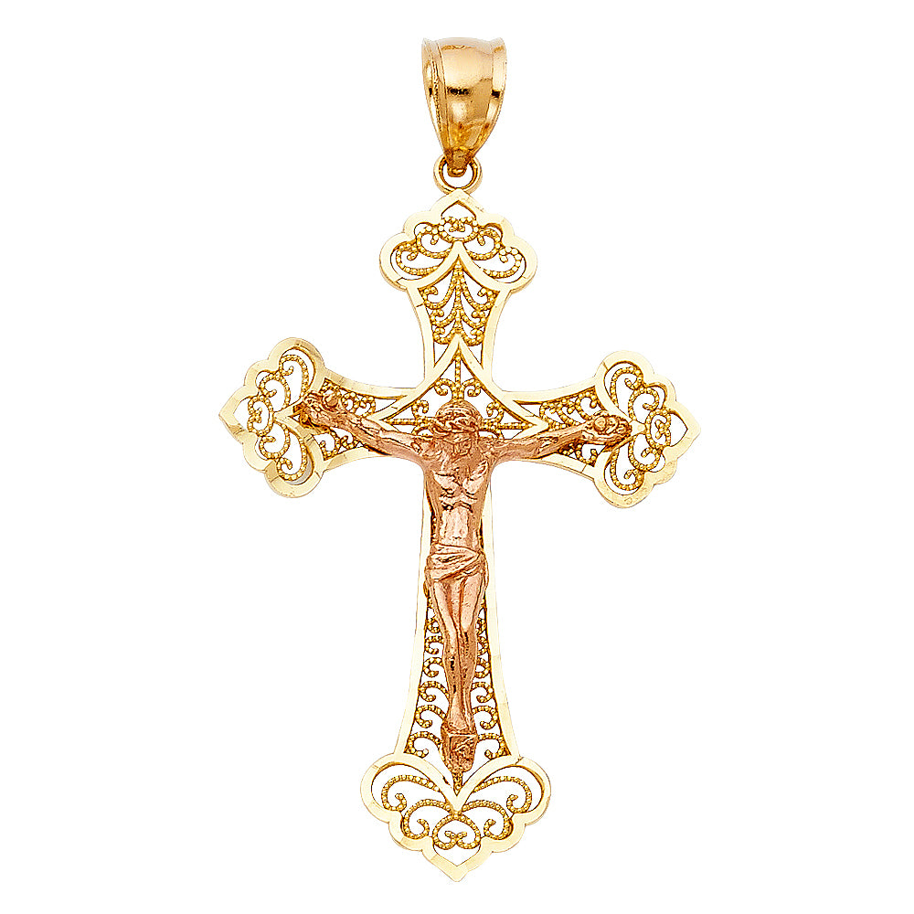 Crucifix Pendants - 14K GOLD - PT995