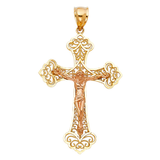Crucifix Pendants - 14K GOLD - PT995