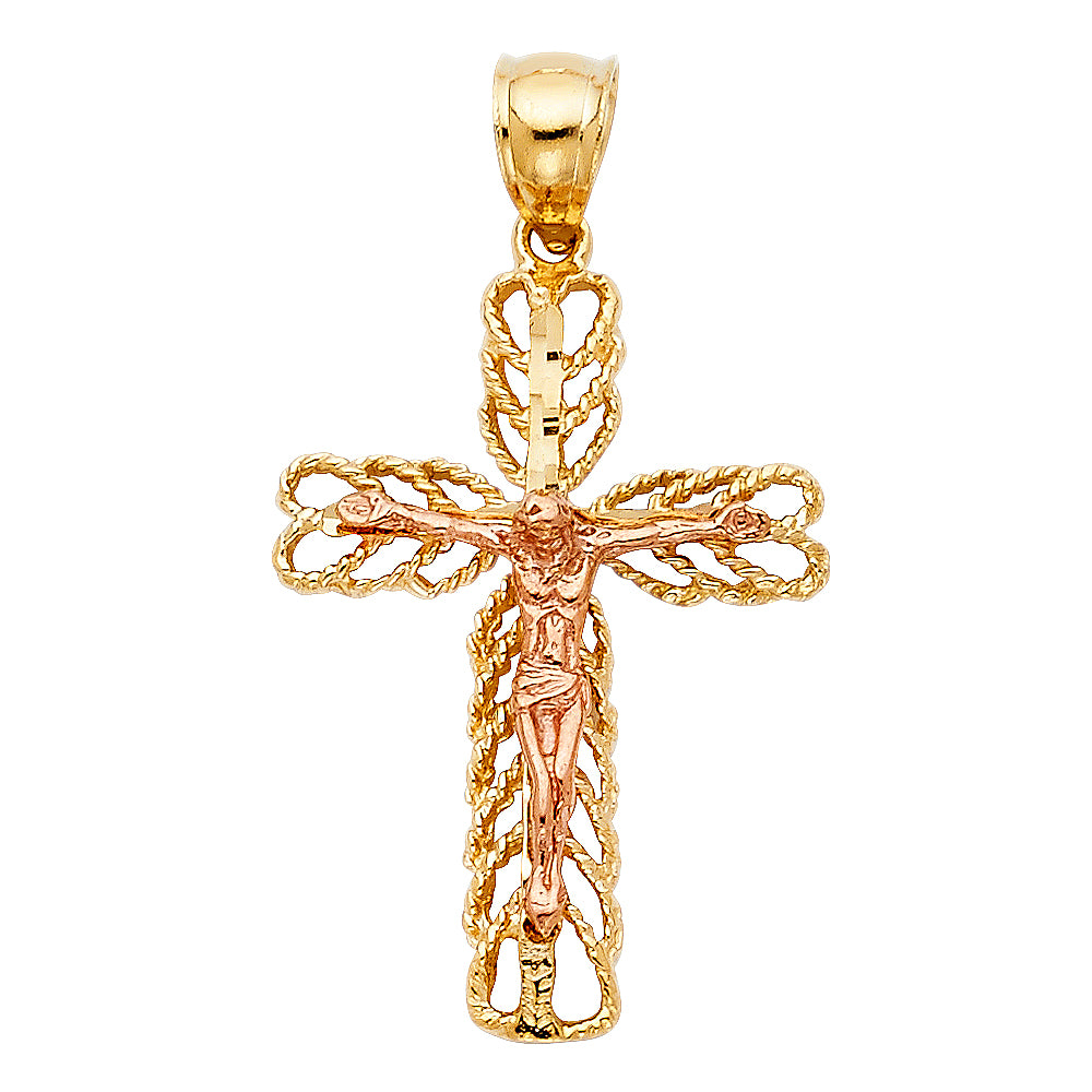 Crucifix Pendants - 14K GOLD - PT996