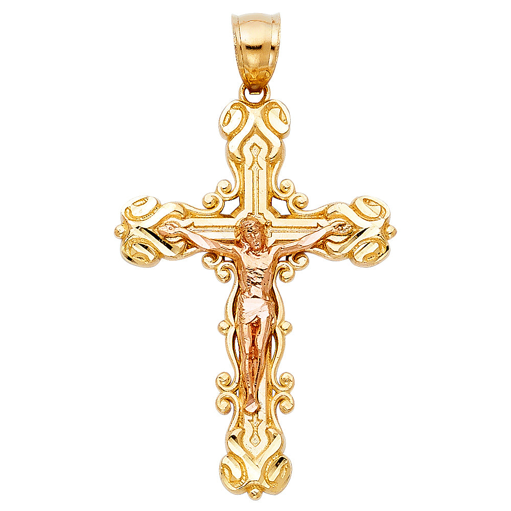 Crucifix Pendants - 14K GOLD - PT998