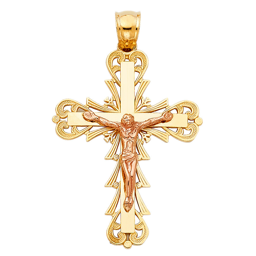 Crucifix Pendants - 14K GOLD - PT999