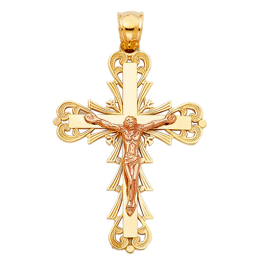 Crucifix Pendants - 14K GOLD - PT999