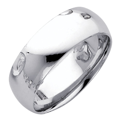 Light Weight Comfort Fit Plain Wedding Bands - 14K Gold 7mm -BC070W
