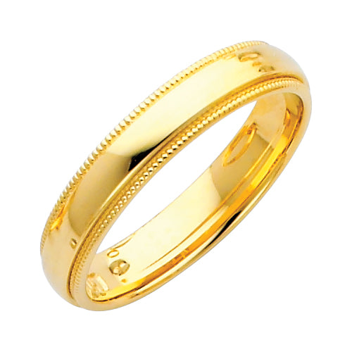 Light Weight Comfort Fit Plain Wedding Bands - 14K Gold 4mm -BMC040