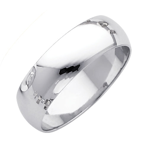 Regular Fit Plain Wedding Bands - 14K Gold 6mm -BR060W