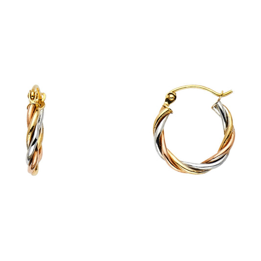 Fancy Hoop Earrings - 14K Gold - ER1061