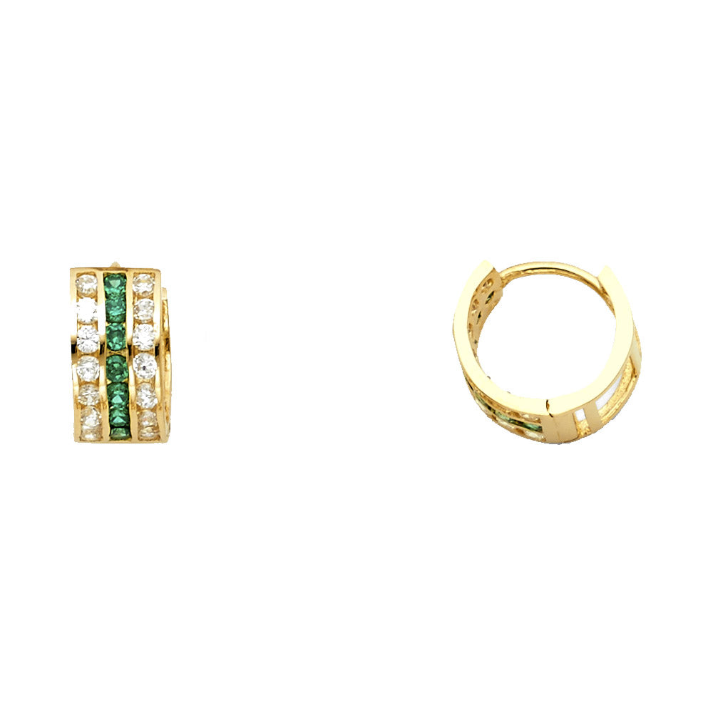 CZ Huggies Earrings - 14K Gold - ER1083
