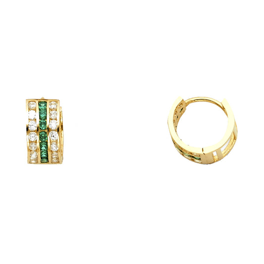 CZ Huggies Earrings - 14K Gold - ER1083