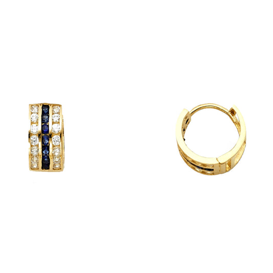 CZ Huggies Earrings - 14K Gold - ER1085