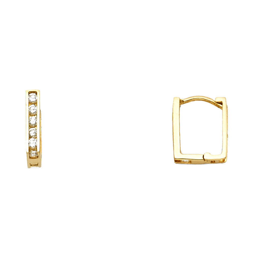 CZ Huggies Earrings - 14K Gold - ER1090