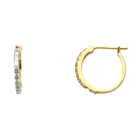 CZ Huggies Earrings - 14K Gold - ER1092