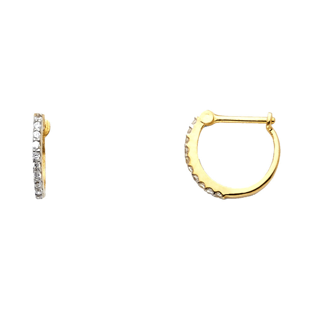 CZ Huggies Earrings - 14K Gold - ER1093