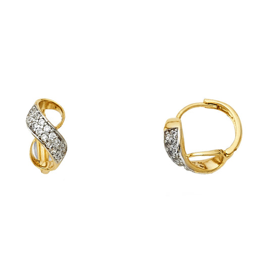 CZ Huggies Earrings - 14K Gold - ER1100