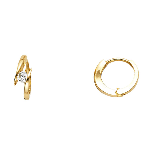 CZ Huggies Earrings - 14K Gold - ER1103