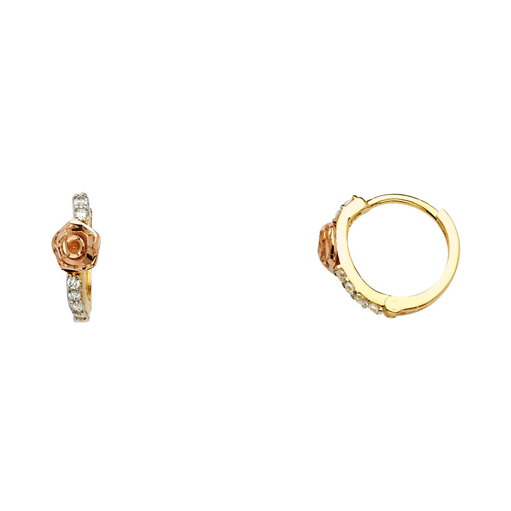 CZ Huggies Earrings - 14K Gold - ER1113