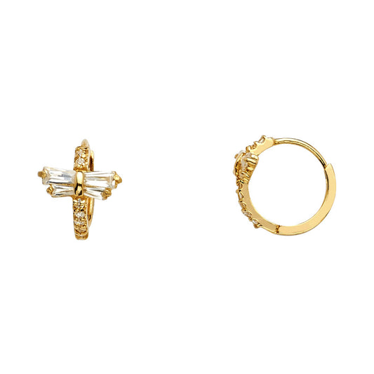 CZ Huggies Earrings - 14K Gold - ER1115