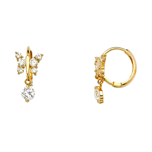 CZ Huggies Earrings - 14K Gold - ER1116