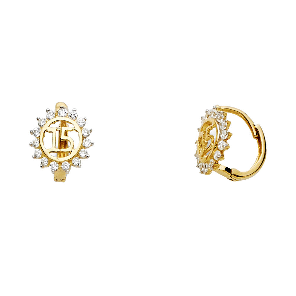 CZ Huggies Earrings - 14K Gold - ER1119
