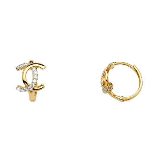 CZ Huggies Earrings - 14K Gold - ER1125