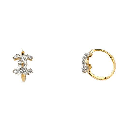 CZ Huggies Earrings - 14K Gold - ER1126