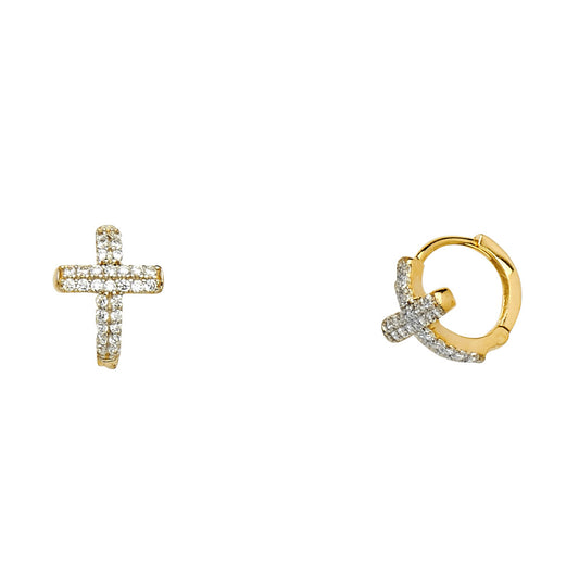 CZ Huggies Earrings - 14K Gold - ER1127