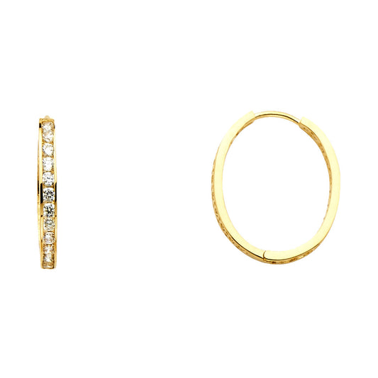 CZ Hoop Earrings  - 14K Gold - ER1139