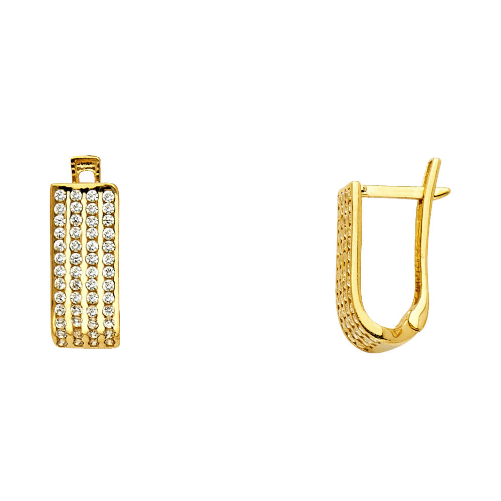 CZ Hoop Earrings  - 14K Gold - ER1151