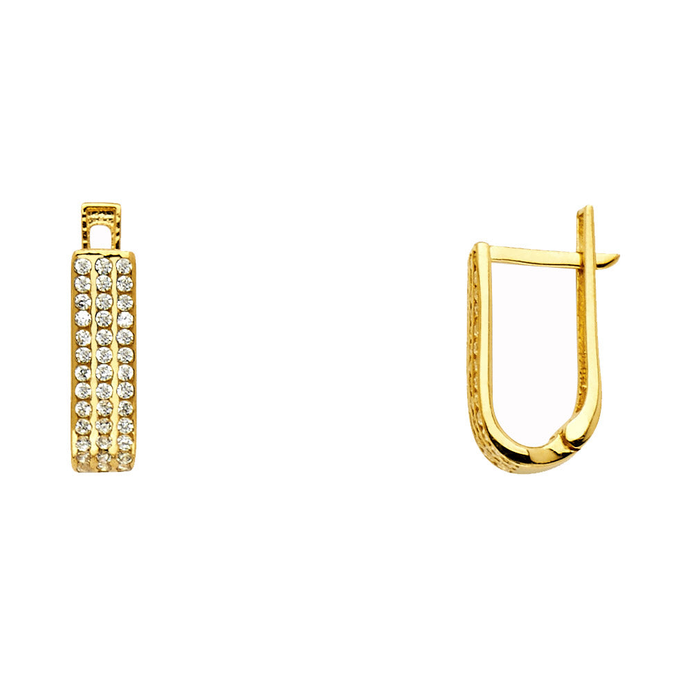 CZ Hoop Earrings  - 14K Gold - ER1152