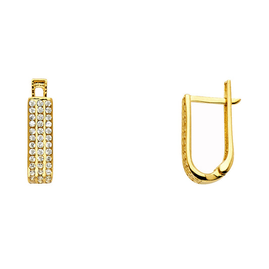 CZ Hoop Earrings  - 14K Gold - ER1152