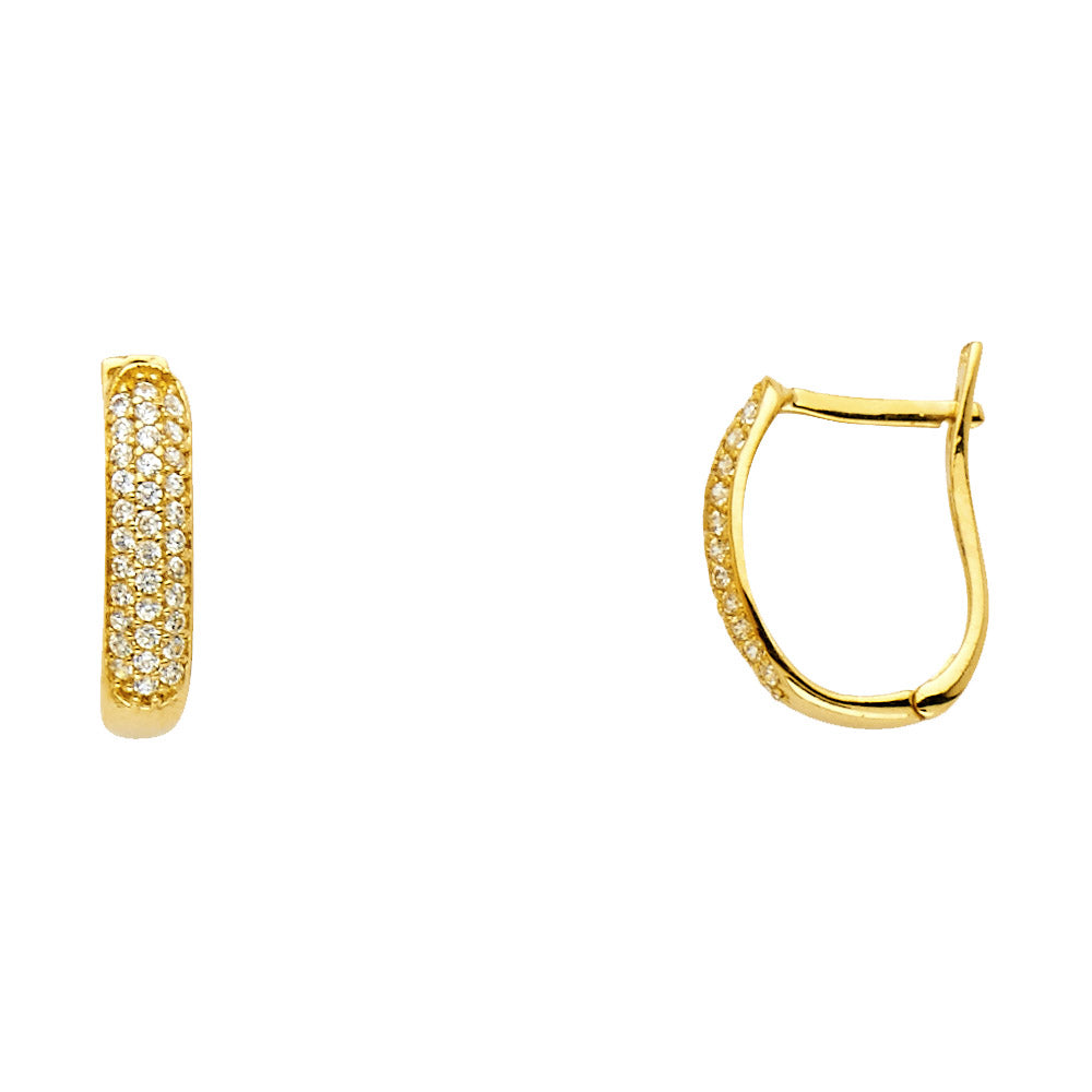 CZ Hoop Earrings  - 14K Gold - ER1153