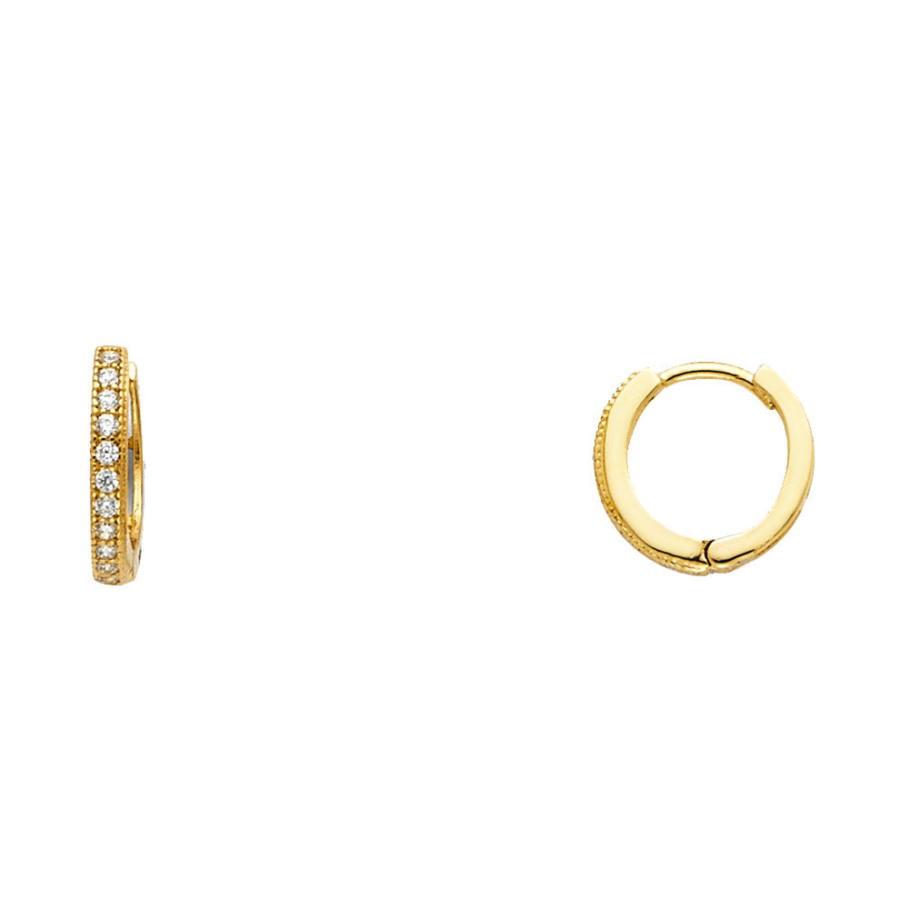 CZ Huggies Earrings - 14K Gold - ER1394