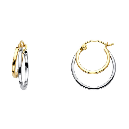 Fancy Hoop Earrings - 14K Gold - ER15