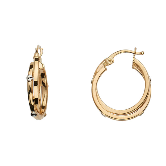 Fancy Hoop Earrings - 14K Gold - ER1539