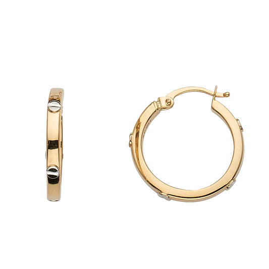 Fancy Hoop Earrings - 14K Gold - ER1540