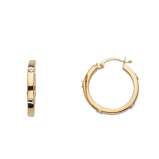 Fancy Hoop Earrings - 14K Gold - ER1541