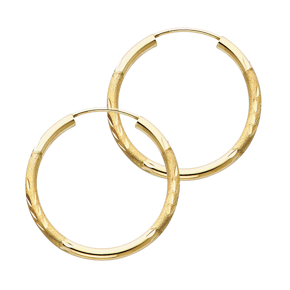 Hoop Earrings  - 14K Gold - ER156