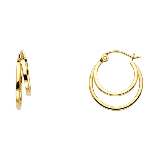 Fancy Hoop Earrings - 14K Gold - ER16