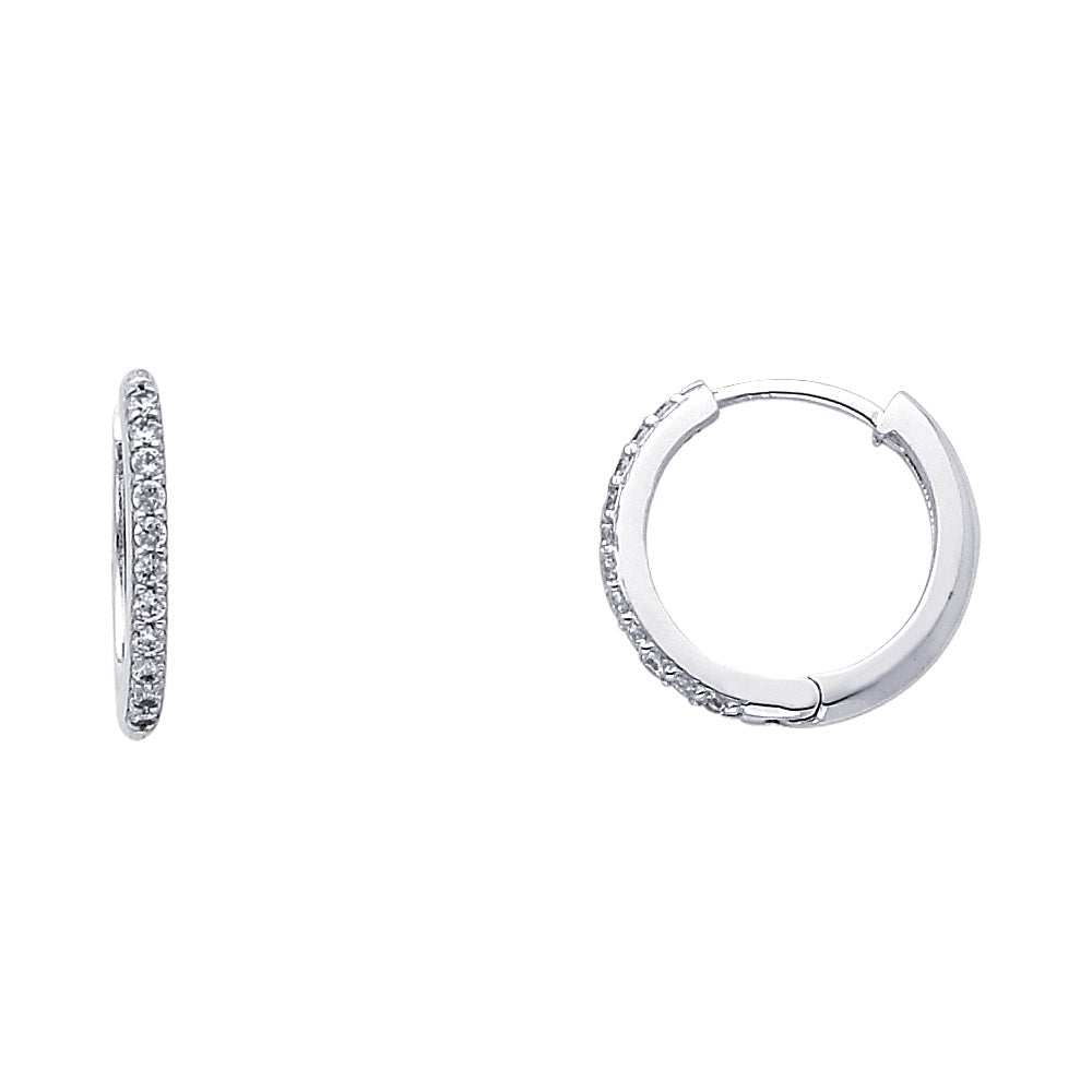 CZ Huggies Earrings - 14K Gold - ER254