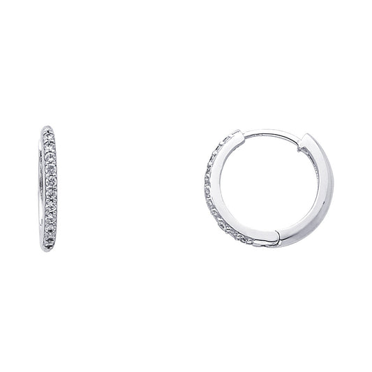 CZ Huggies Earrings - 14K Gold - ER254