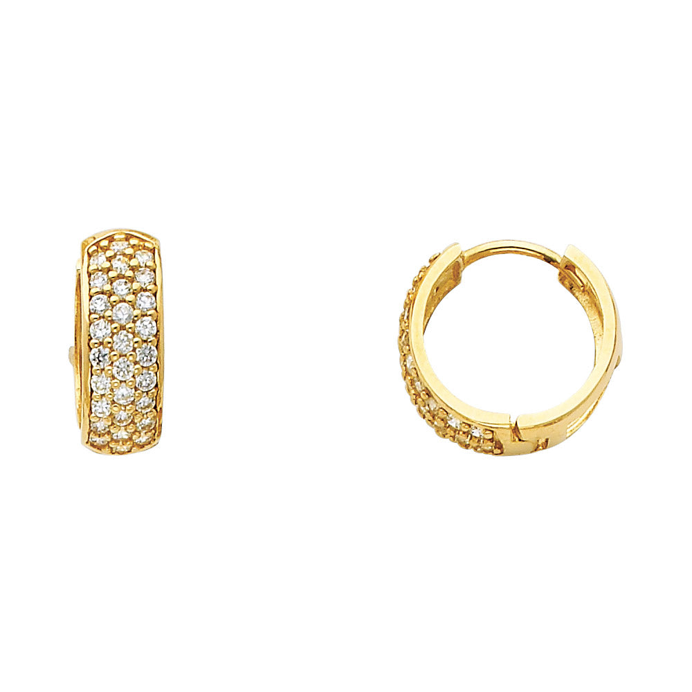 CZ Huggies Earrings - 14K Gold - ER270