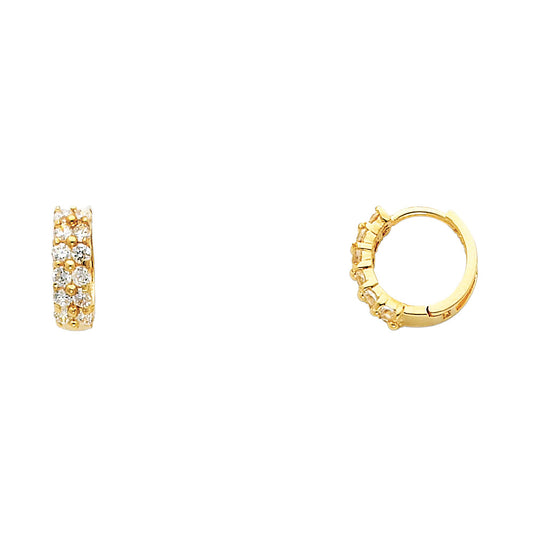 CZ Huggies Earrings - 14K Gold - ER271