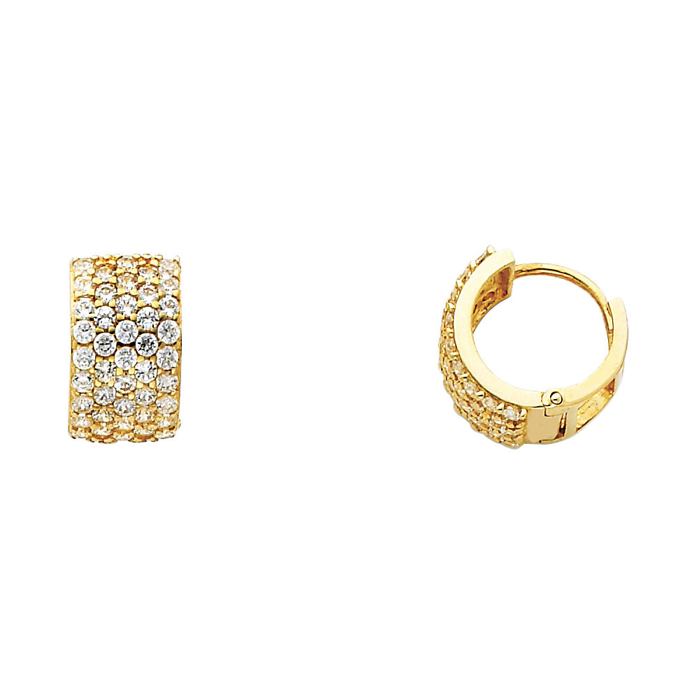 CZ Huggies Earrings - 14K Gold - ER273