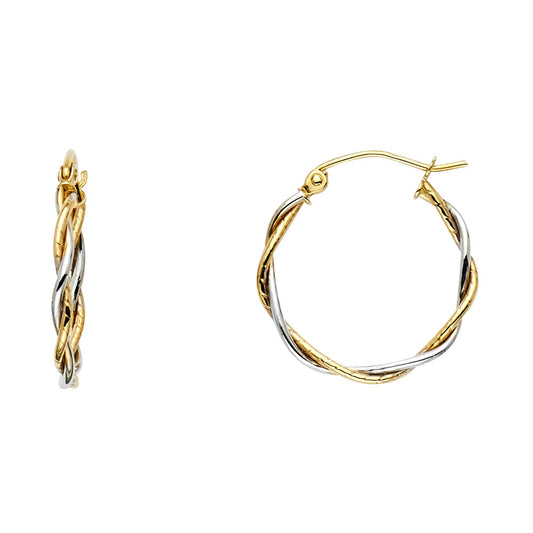 Fancy Hoop Earrings - 14K Gold - ER33