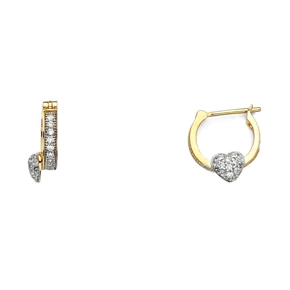 CZ Huggies Earrings - 14K Gold - ER626