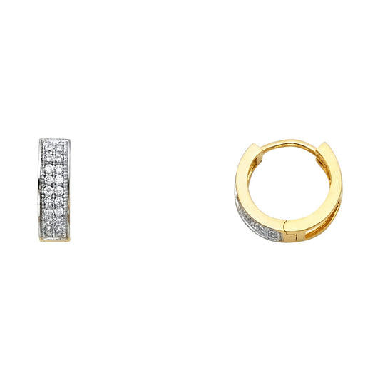 CZ Huggies Earrings - 14K Gold - ER632