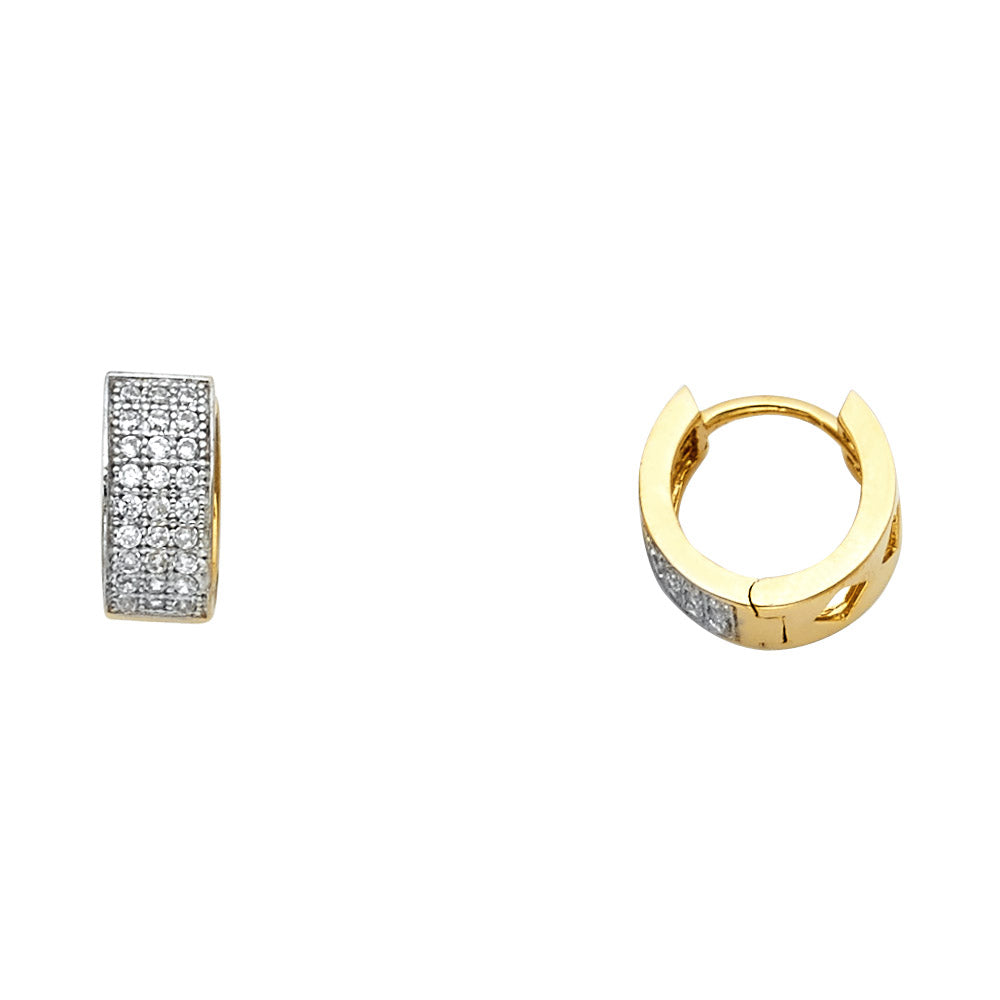 CZ Huggies Earrings - 14K Gold - ER633