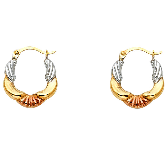 Hollow Fancy Earrings - 14K Gold - ER822