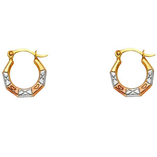 Hollow Fancy Earrings - 14K Gold - ER829